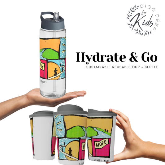 Hydrate & Go - Sustainable reusable cup + bottle